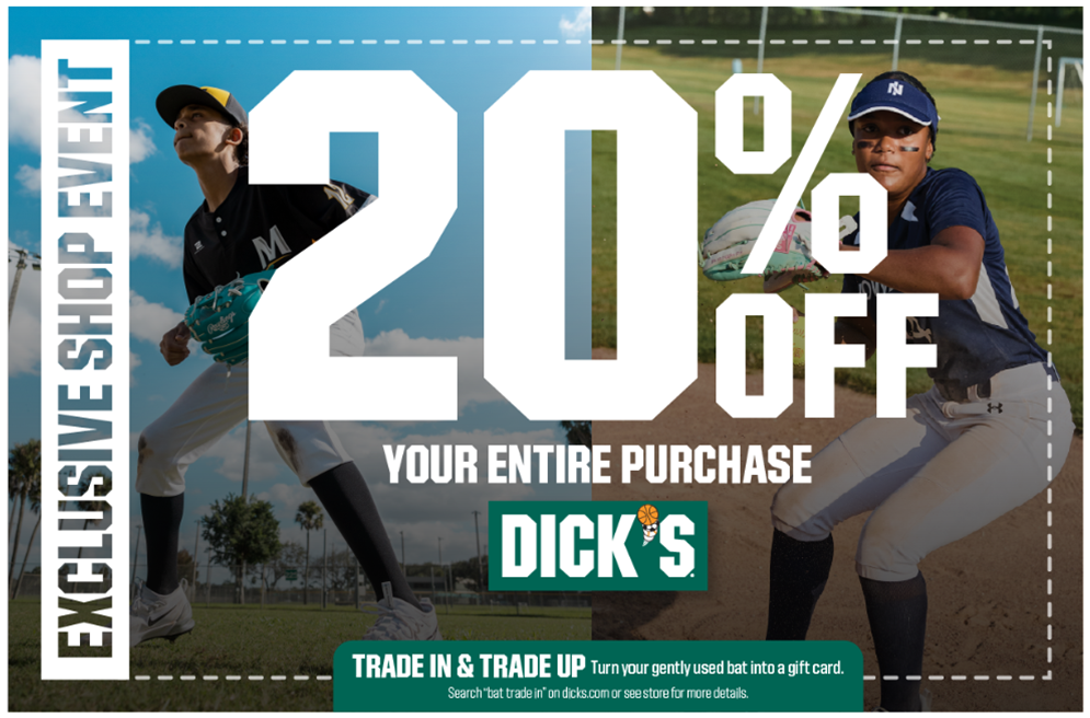 Save 20% at Dicks - July 17-20
